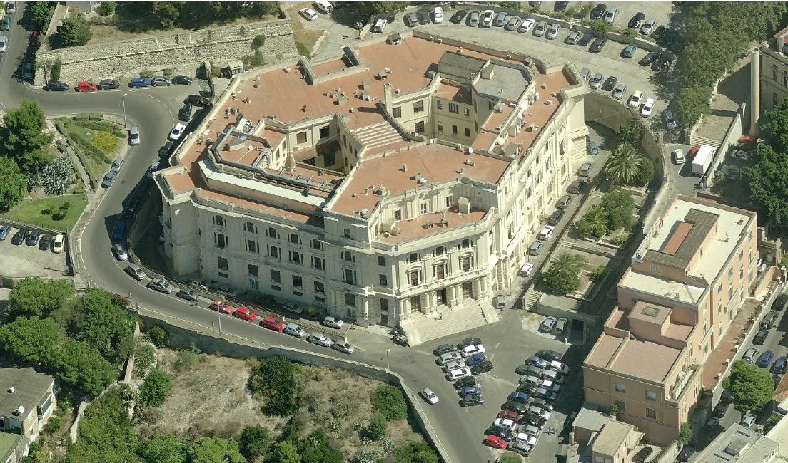 Palazzo delle Scienze, vista aerea dell’impianto ottagonale