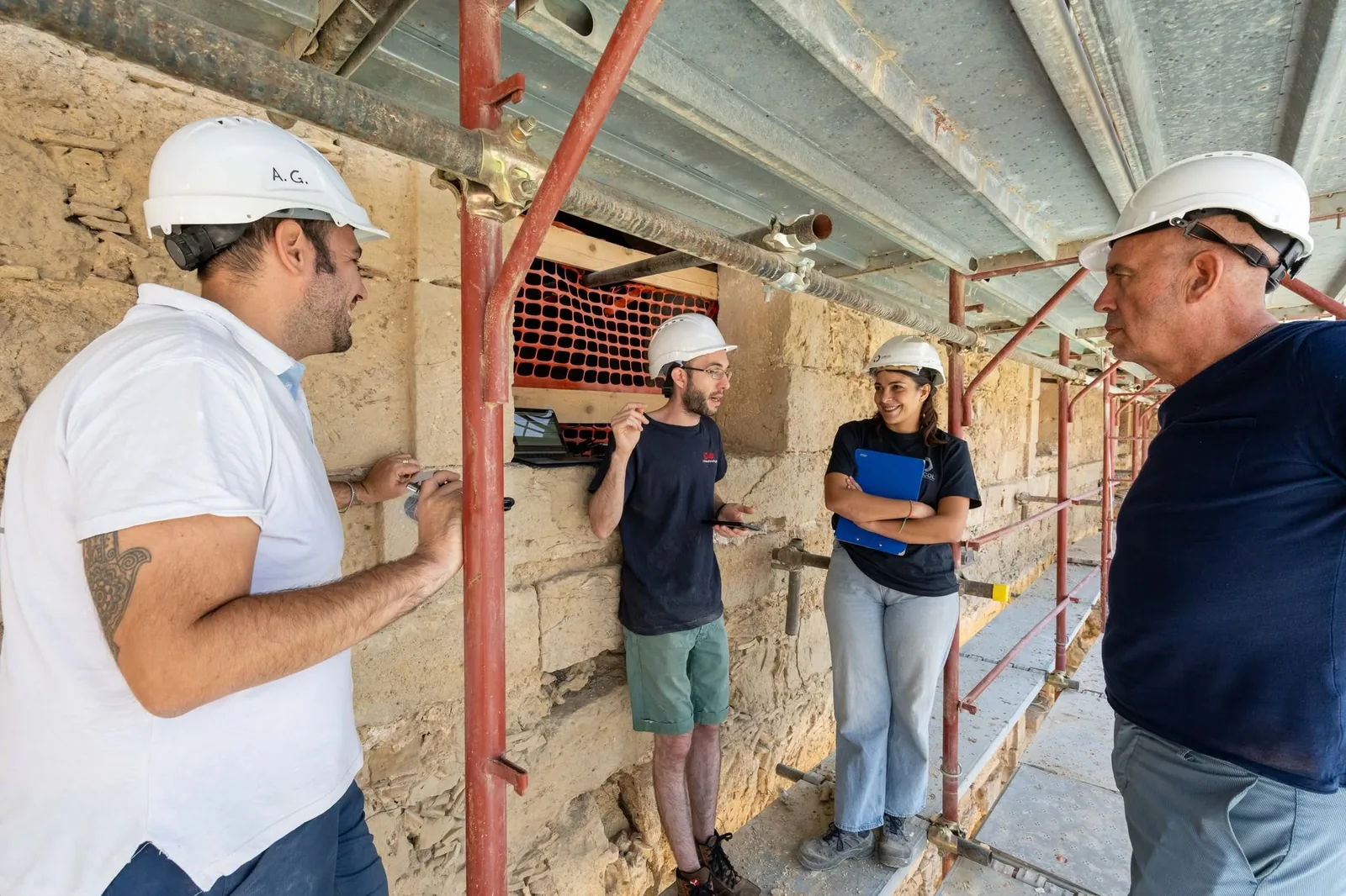 Il team di diagnostica SINCOL sul ponteggio